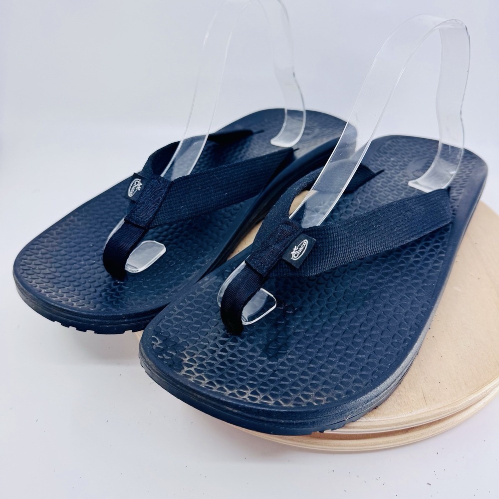Chaco Ecotread Flip Flop Sandals Mens 11 Black Thong Slip On Comfort Shoes